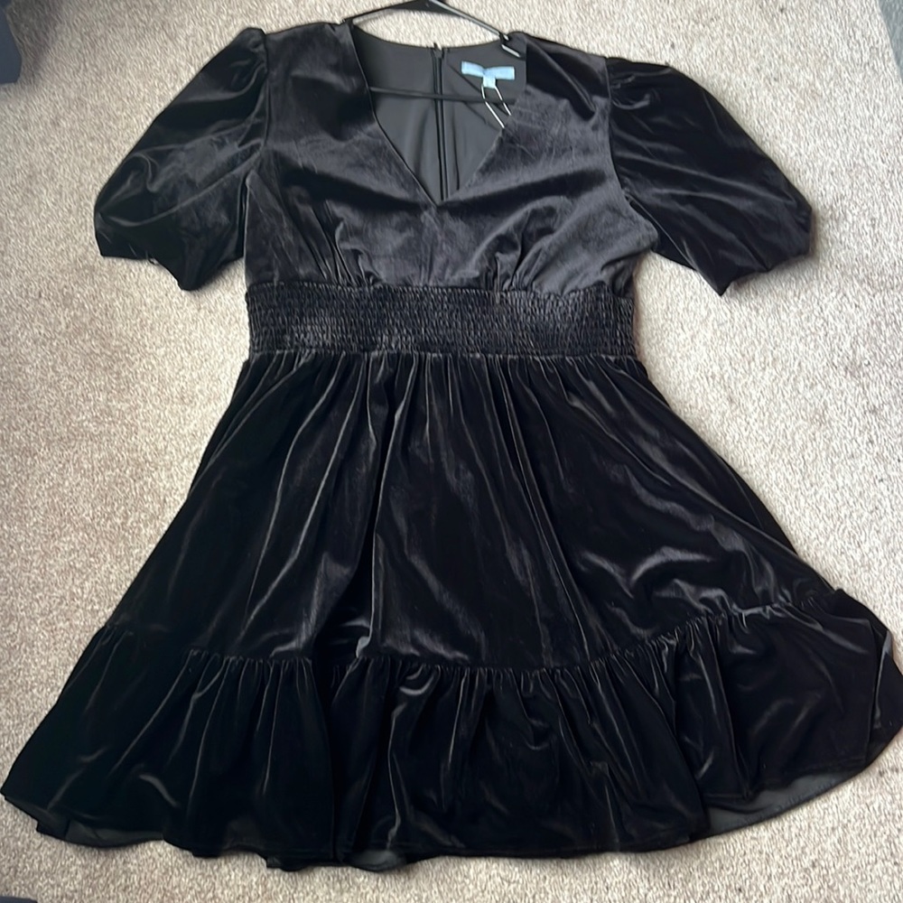 ANTONIO MELANI BLACK VELVET MINI DRESS